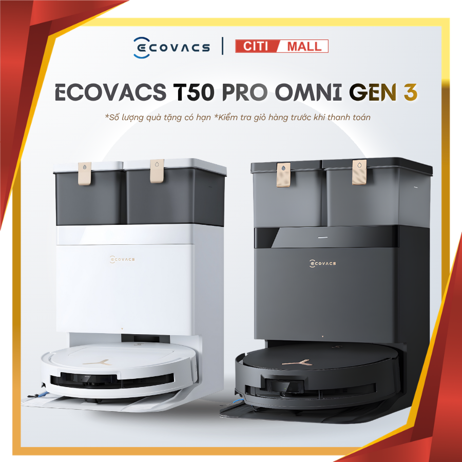 Ecovacs Deebot T50 Pro Omni Gen 3 - Robot Hút Bụi Lau Nhà 2026 tại citimall 03