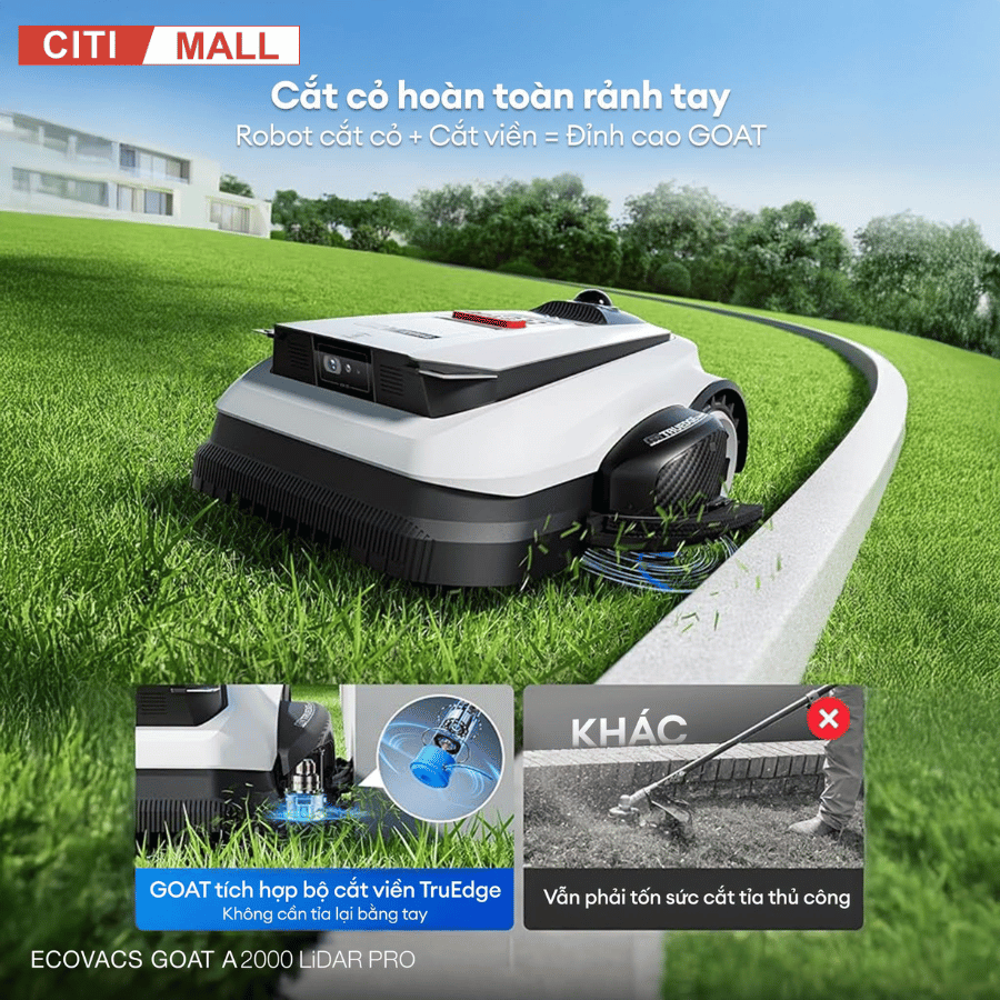 Ecovacs GOAT A2000 LiDAR PRO - Robot Cắt Cỏ 2026 tại Citimall 03