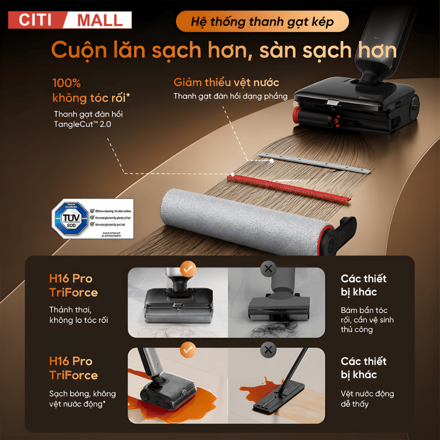 Dreame H16 Pro - Máy Hút Bụi Lau Sàn Khô Ướt 2026 tại Citimall- Giga Việt Nam - Vua Nhà Bếp Đức 10