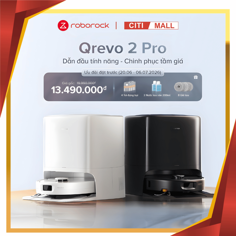 Roborock Qrevo 2 Pro - Robot Hút Bụi Lau Nhà 2026
