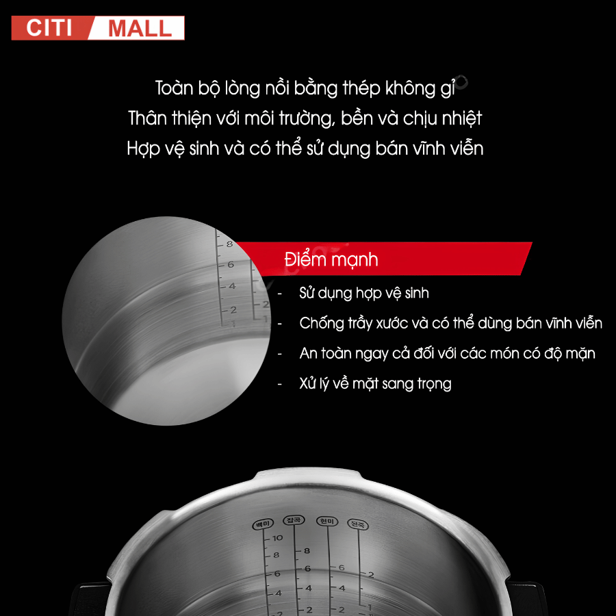Cuckoo CRP-KHTAS1010FWM - Nồi cơm điện cao tần 2026 tại Citimall 11