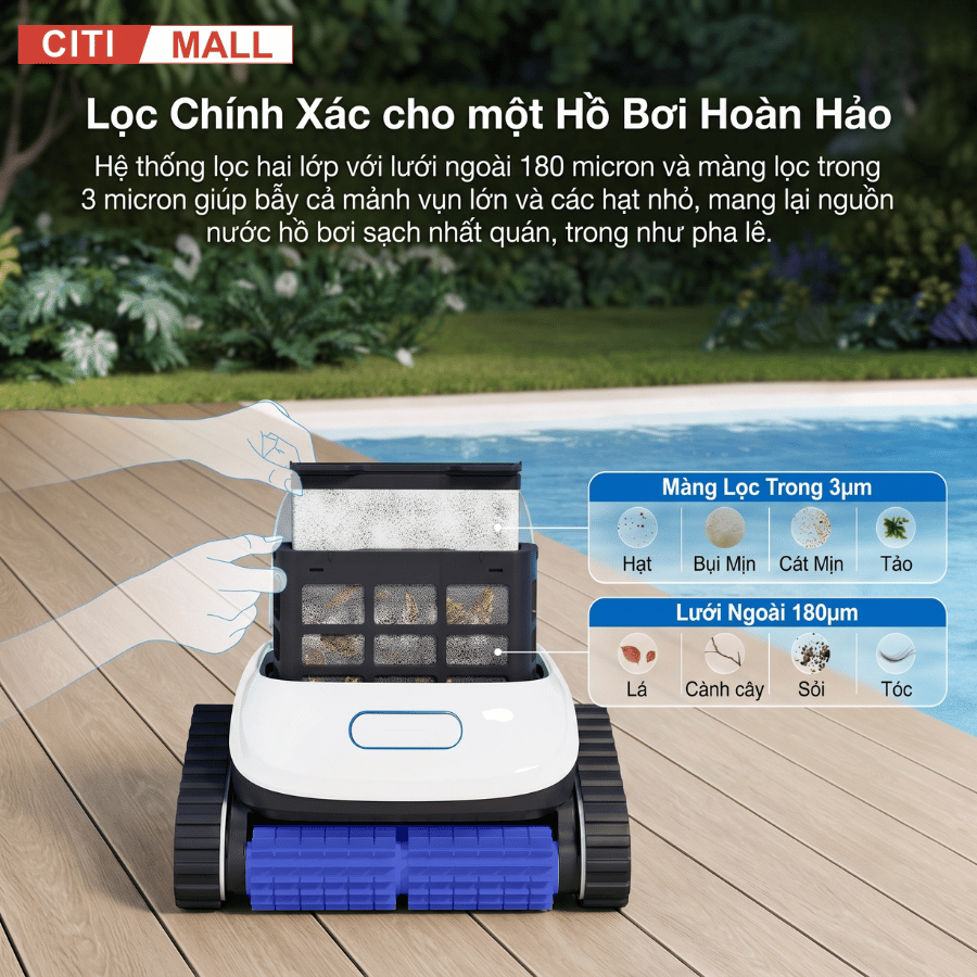 Ecovacs Ultramarine P1 - Robot Dọn Bể 2026 tại Citimall 04