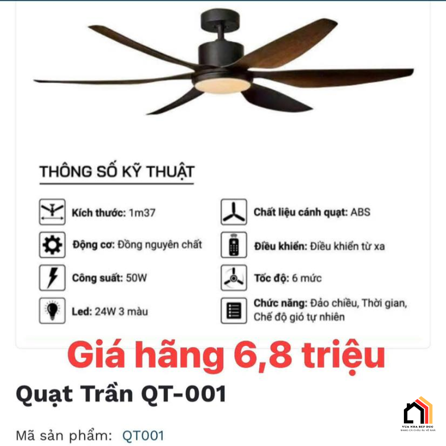 Quạt trần đèn CeilingFanking QT-001 tại Vua Nhà Bếp Đức 04