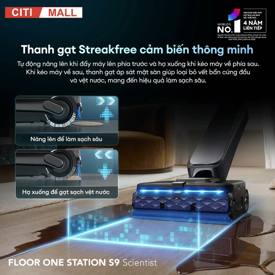 Tineco Floor One Station S9 Scientist – Máy hút bụi lau sàn khô ướt 2026