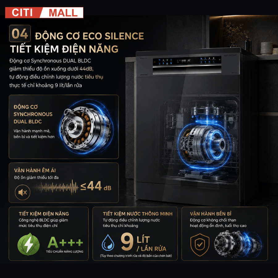 MÁY RỬA BÁT GRANDX SMS8GX87G 2026