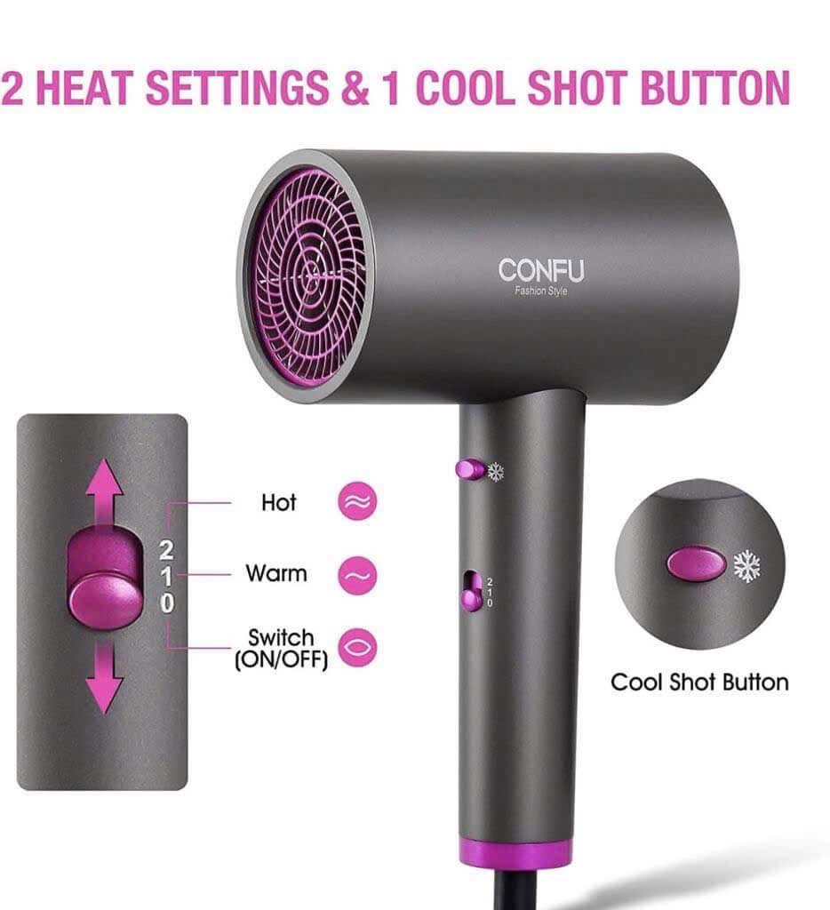 Máy sấy tóc CONFU KF-3141 có bù ion âm chống rối & bảo vệ tóc