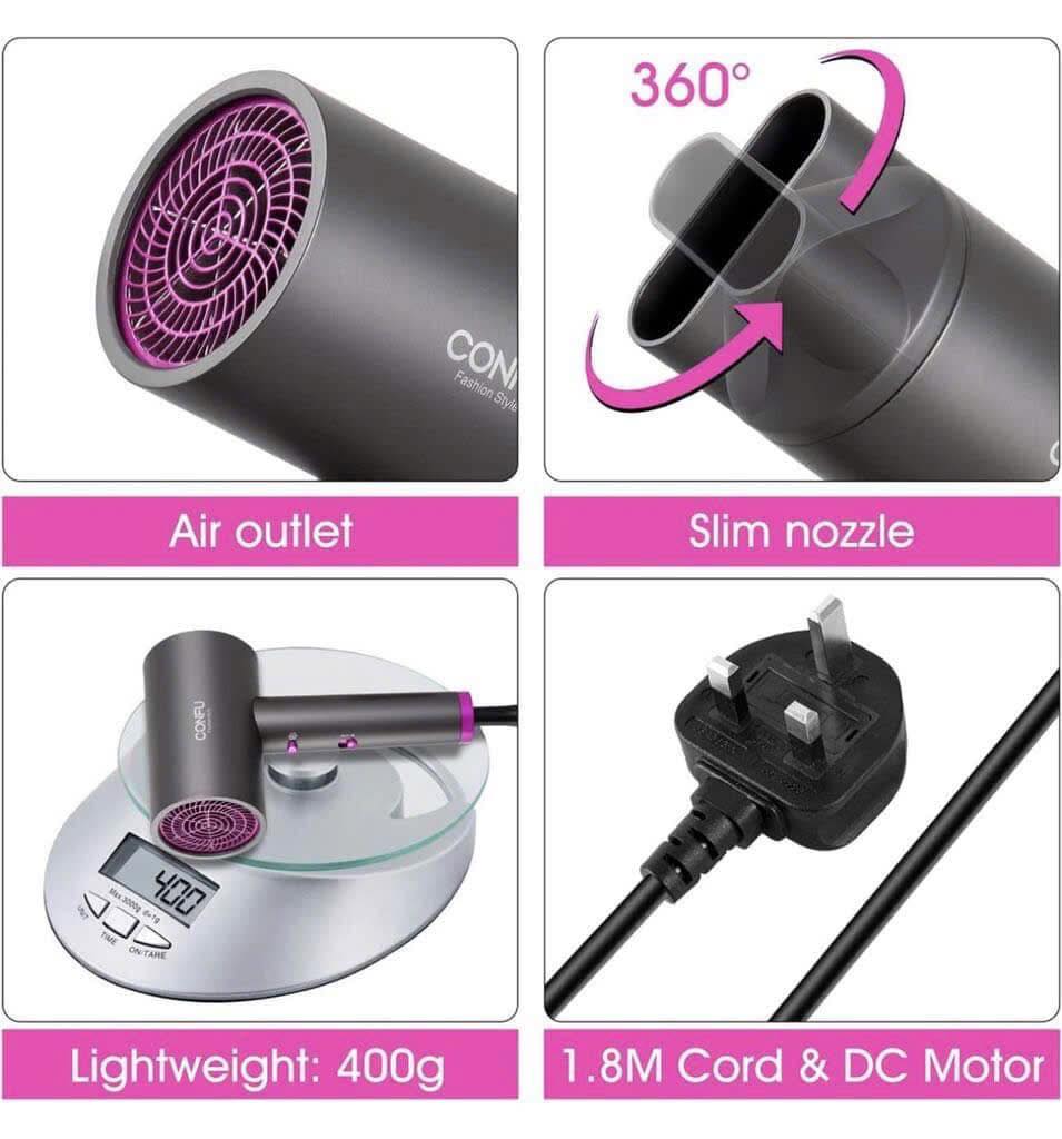 Máy sấy tóc CONFU KF-3141 có bù ion âm chống rối & bảo vệ tóc