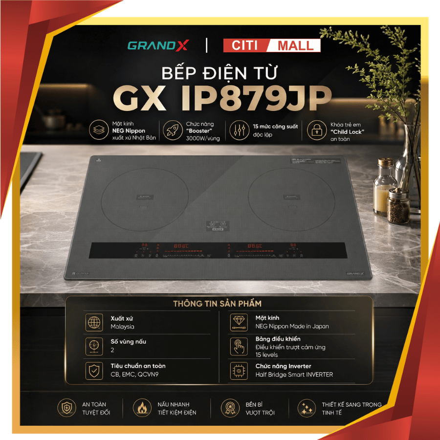GRANDX GX IP879JP - BẾP TỪ GRANDX 2026