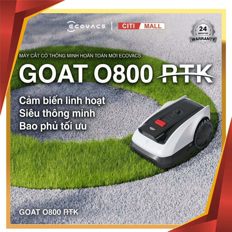 Ecovacs GOAT O800 RTK - Robot Cắt Cỏ Thông Minh 2026