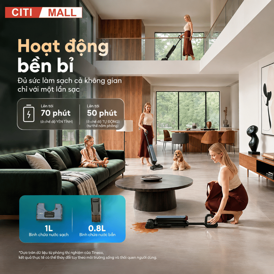 TINECO S9 ARTIST PRIME II - MÁY HÚT BỤI LAU SÀN KHÔ ƯỚT 2026