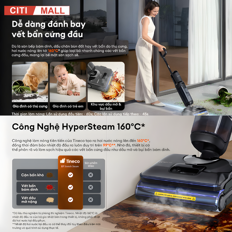 Tineco FLOOR ONE I7 Steam- Máy Hút Bụi Lau Nhà 2026 tại Citimall 05