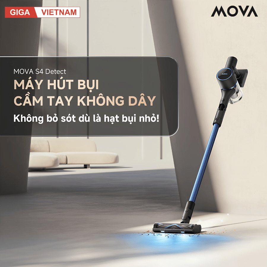 Mova S4 Detect - Máy Hút Bụi Cầm Tay Không Dây 2026 tại Giga Việt Nam x Vua Nhà Bếp Đức 02