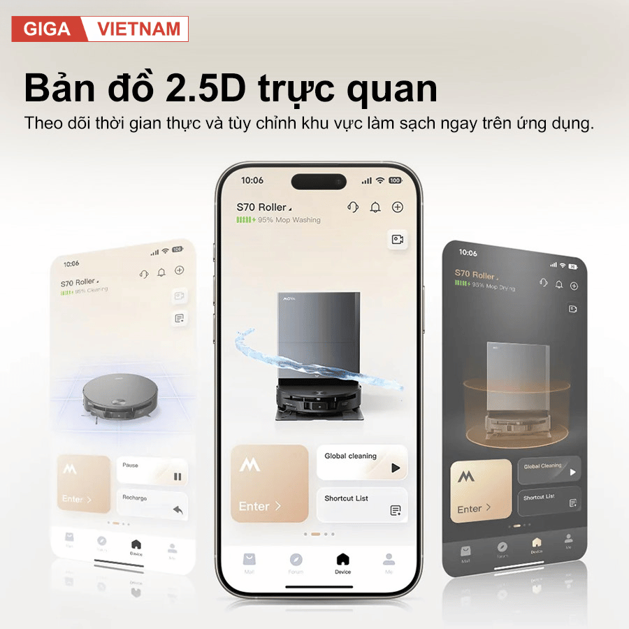 Mova S70 Roller - Robot Hút Bụi Lau Sàn 2026 tại Giga Việt Nam 11