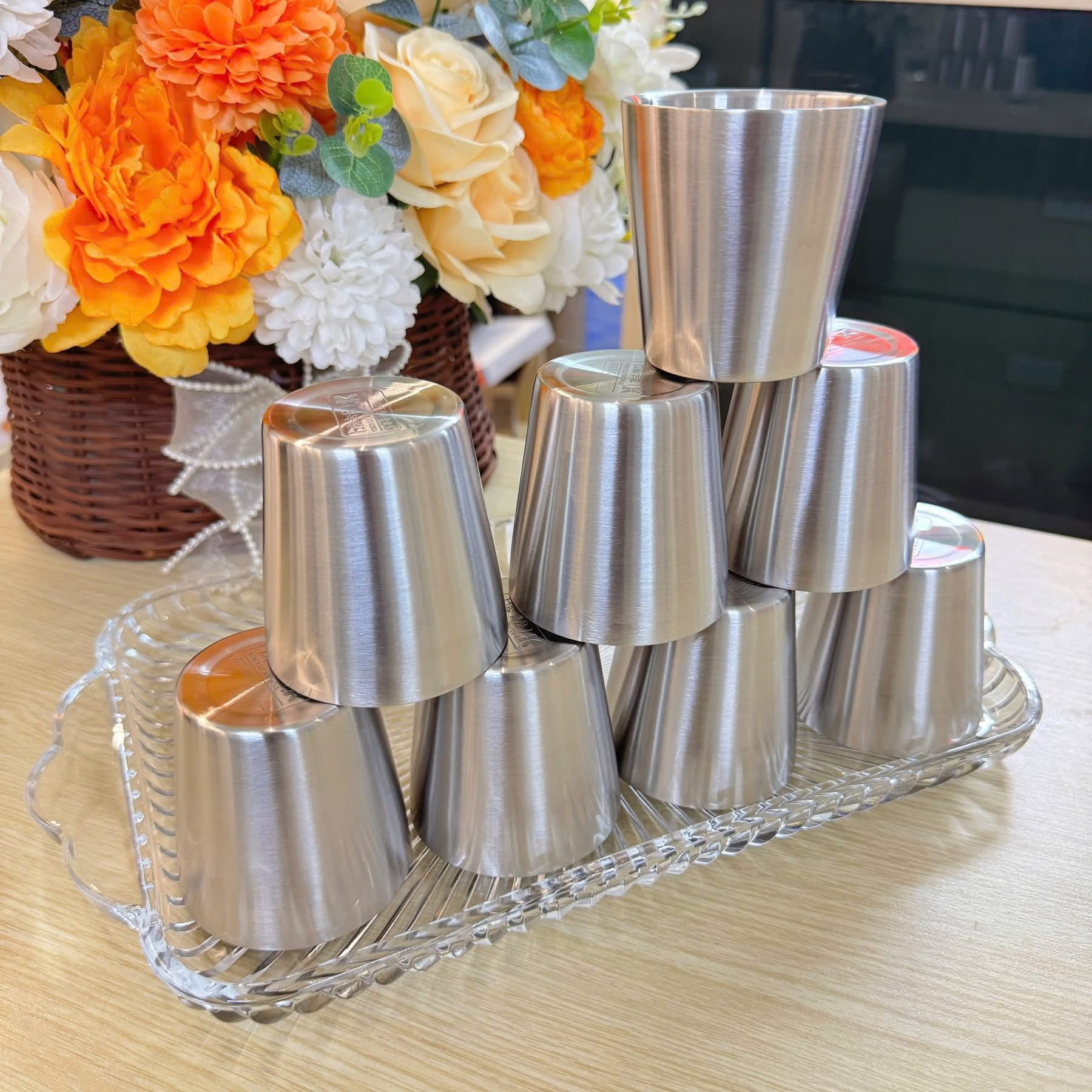 SET 8 CỐC INOX HÀN QUỐC