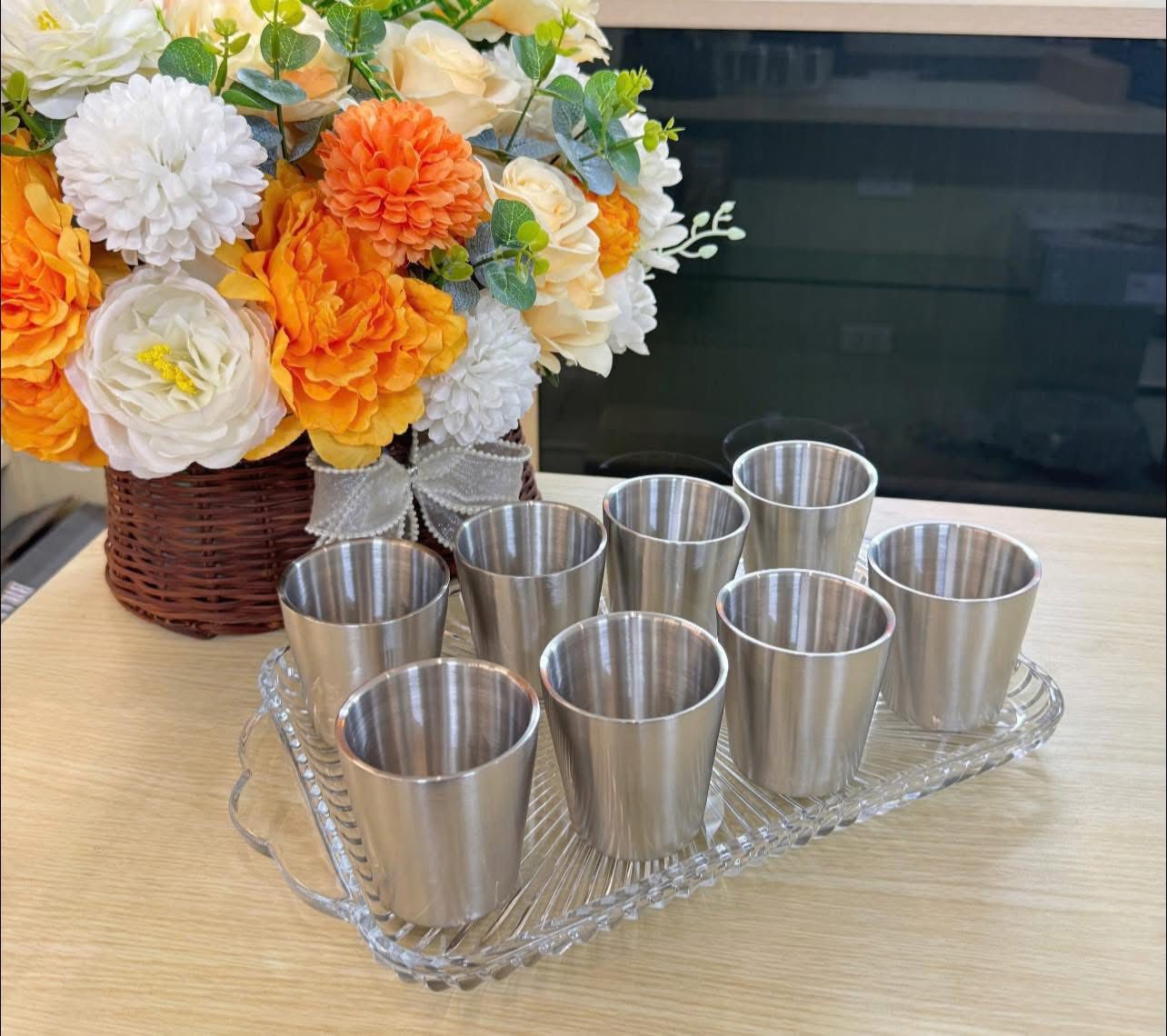 SET 8 CỐC INOX HÀN QUỐC
