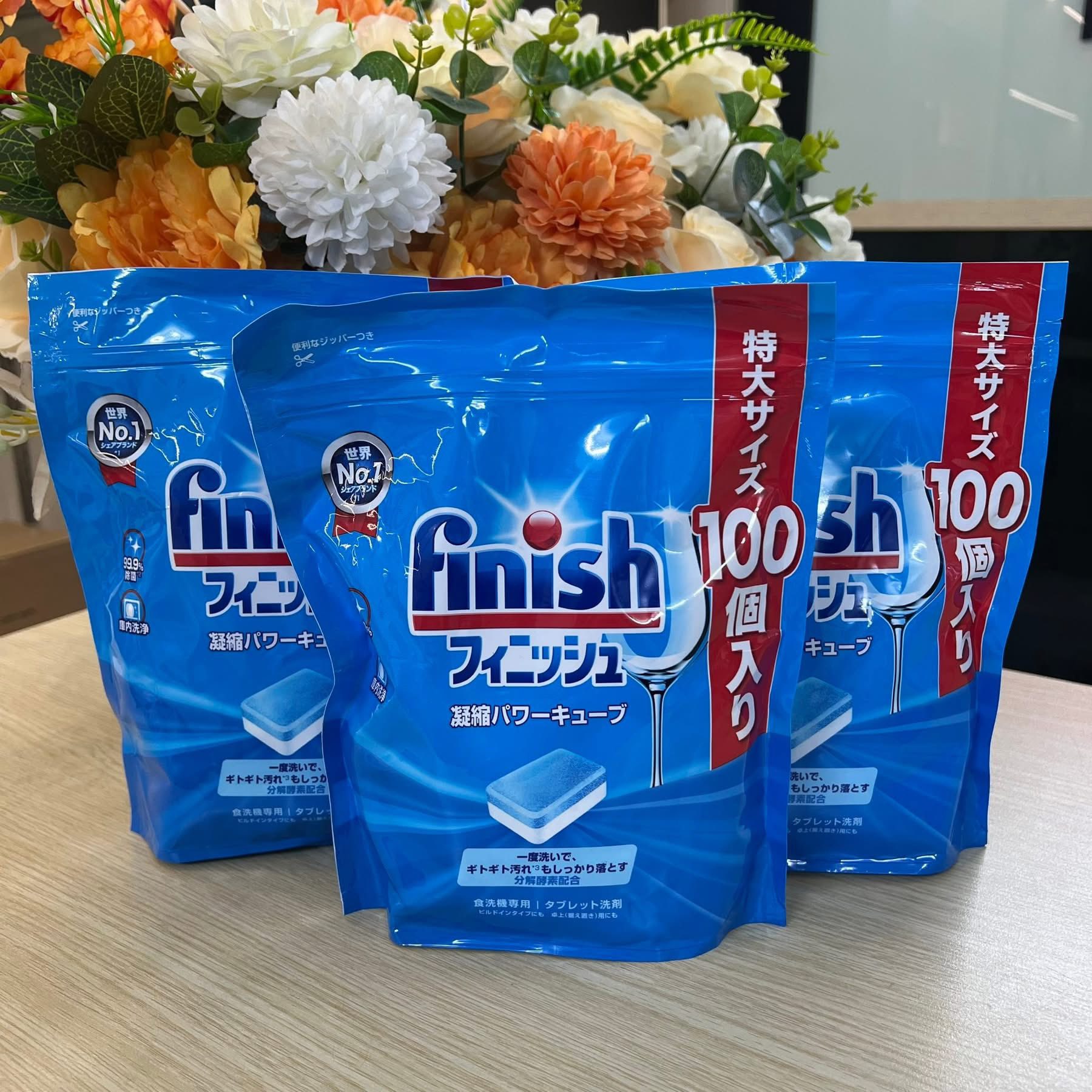 Viên Rửa Bát Finish Nhật Bản – Túi 100 Viên Tiện Lợi