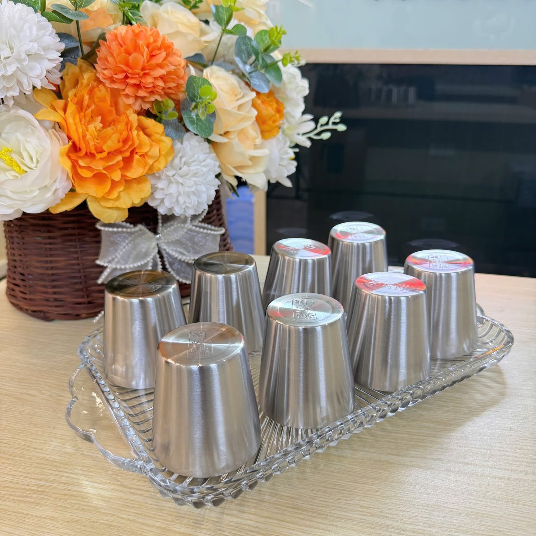 SET 8 CỐC INOX HÀN QUỐC