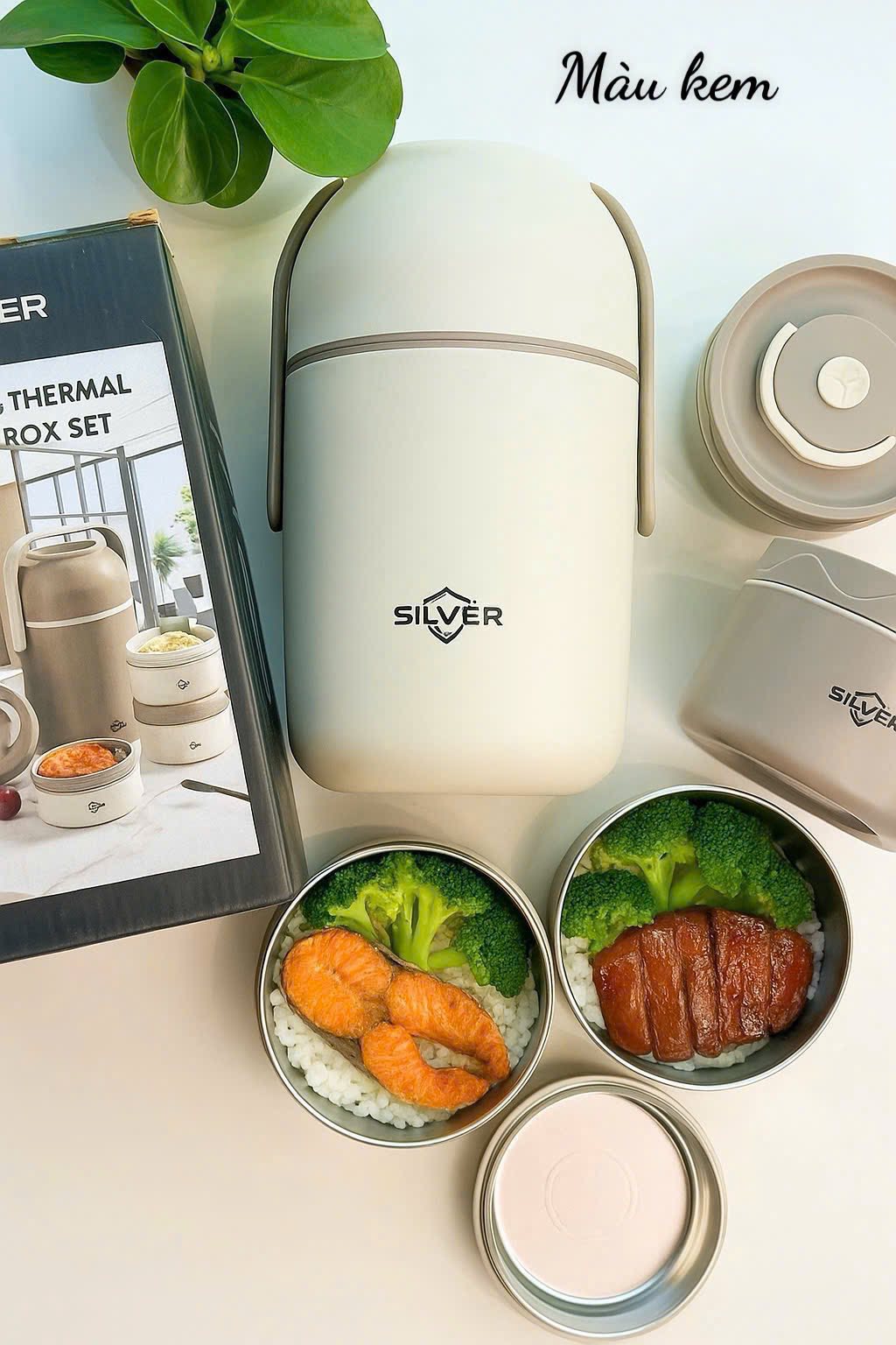 Cặp lồng cơm 3 ngăn Silver Lunch Box Germany