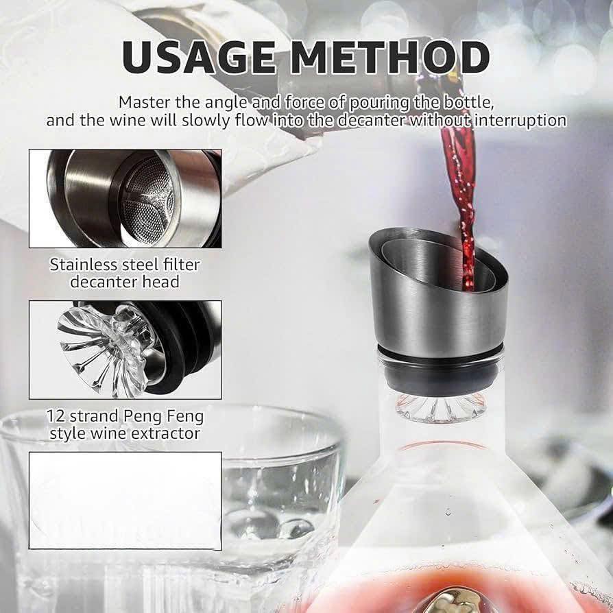 Bình Decanter Pha Lê Có Vòi Sục Khí