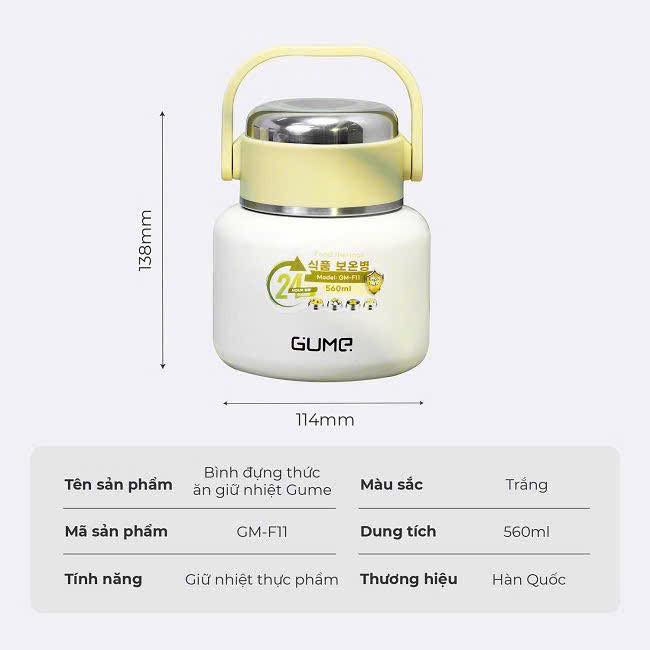 BÌNH ĐỰNG THỨC ĂN GIỮ NHIỆT GUME