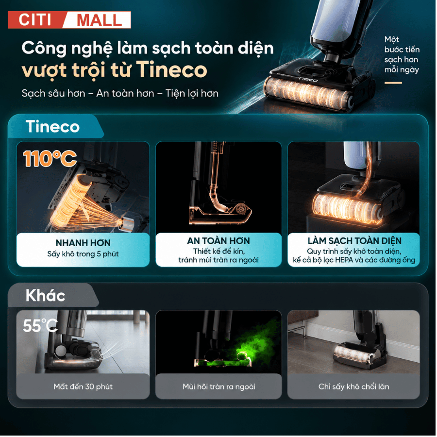 TINECO S9 ARTIST PRIME II - MÁY HÚT BỤI LAU SÀN KHÔ ƯỚT 2026