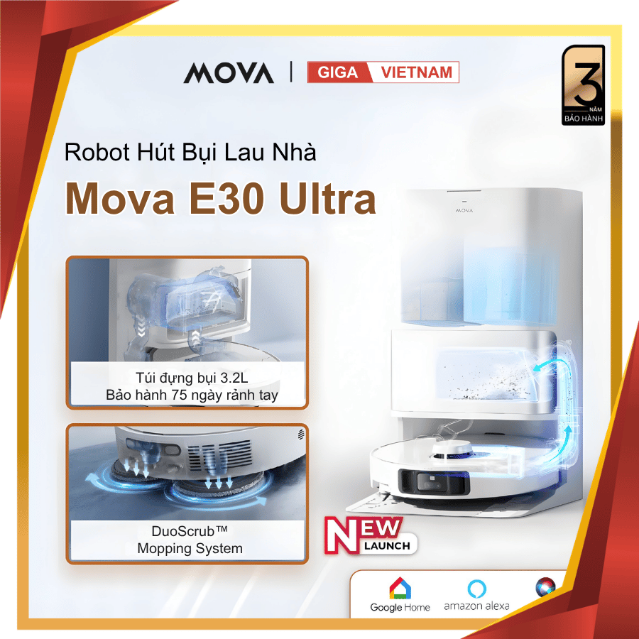 Mova E30 Ultra - Robot Hút Bụi Lau Sàn 2026