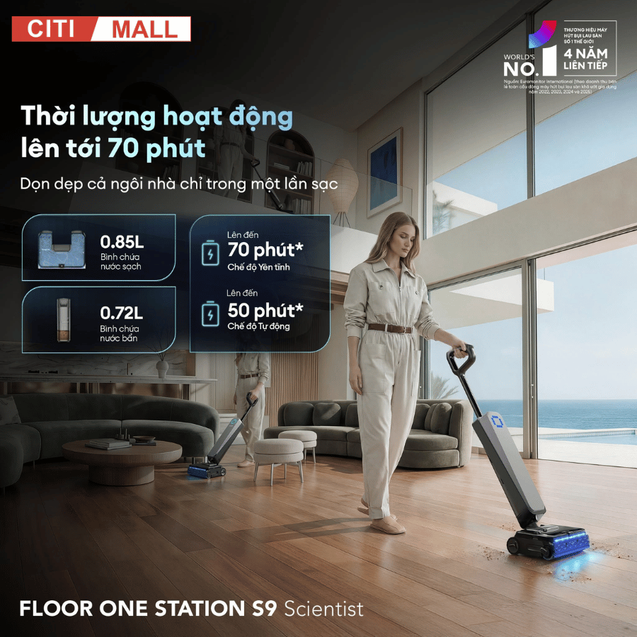 Tineco Floor One Station S9 Scientist – Máy hút bụi lau sàn khô ướt 2026