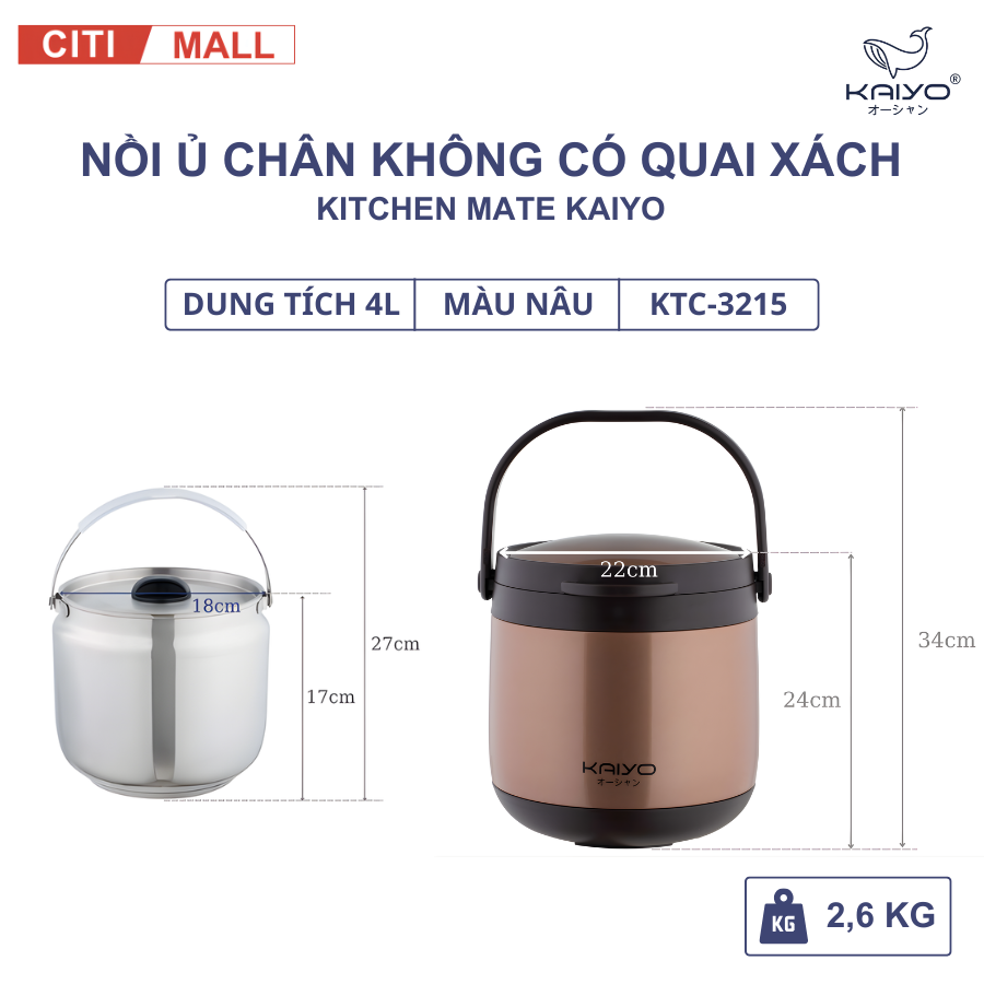 Nồi ủ chân không KAIYO Nhật Bản 2026
