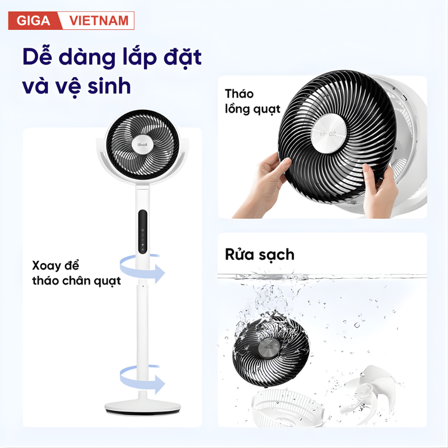 Levoit Pedestal 22.9cm - Quạt Tuần Hoàn Không Khí 2026 tại Giga Việt Nam x Citimall 10