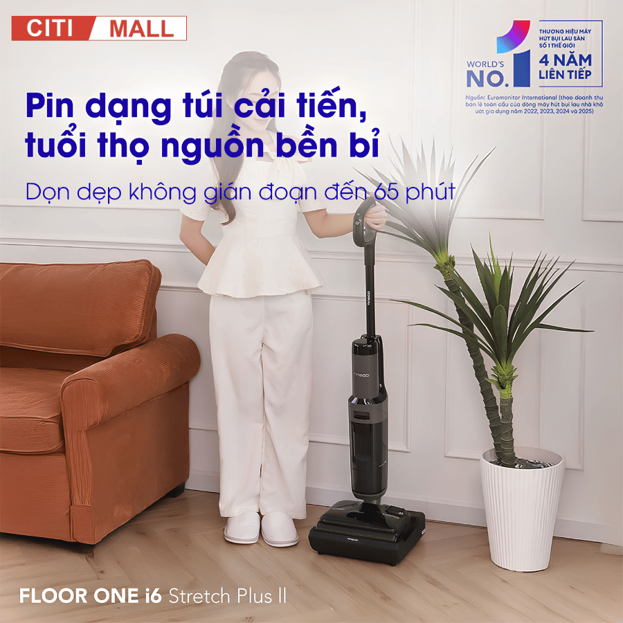 Tineco Floor One i6 Stretch Plus 2 - Máy Hút Bụi Lau Sàn Khô Ướt 2027 07