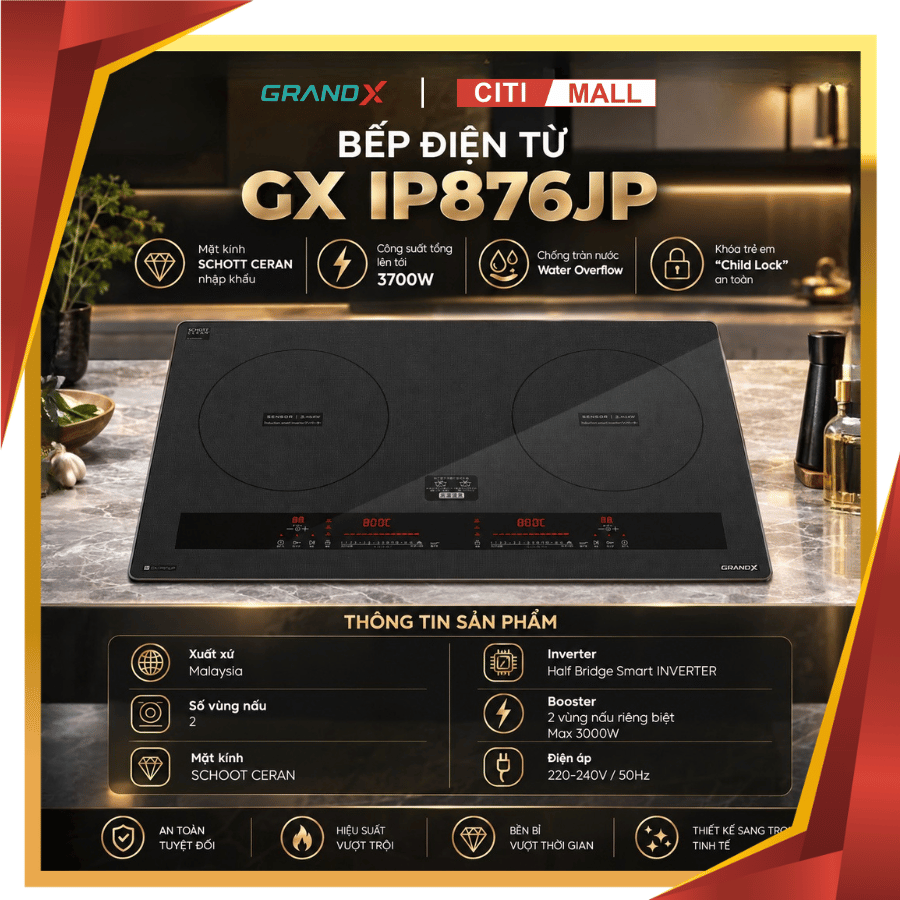 GRANDX GX IP876JP - BẾP TỪ GRANDX 2026