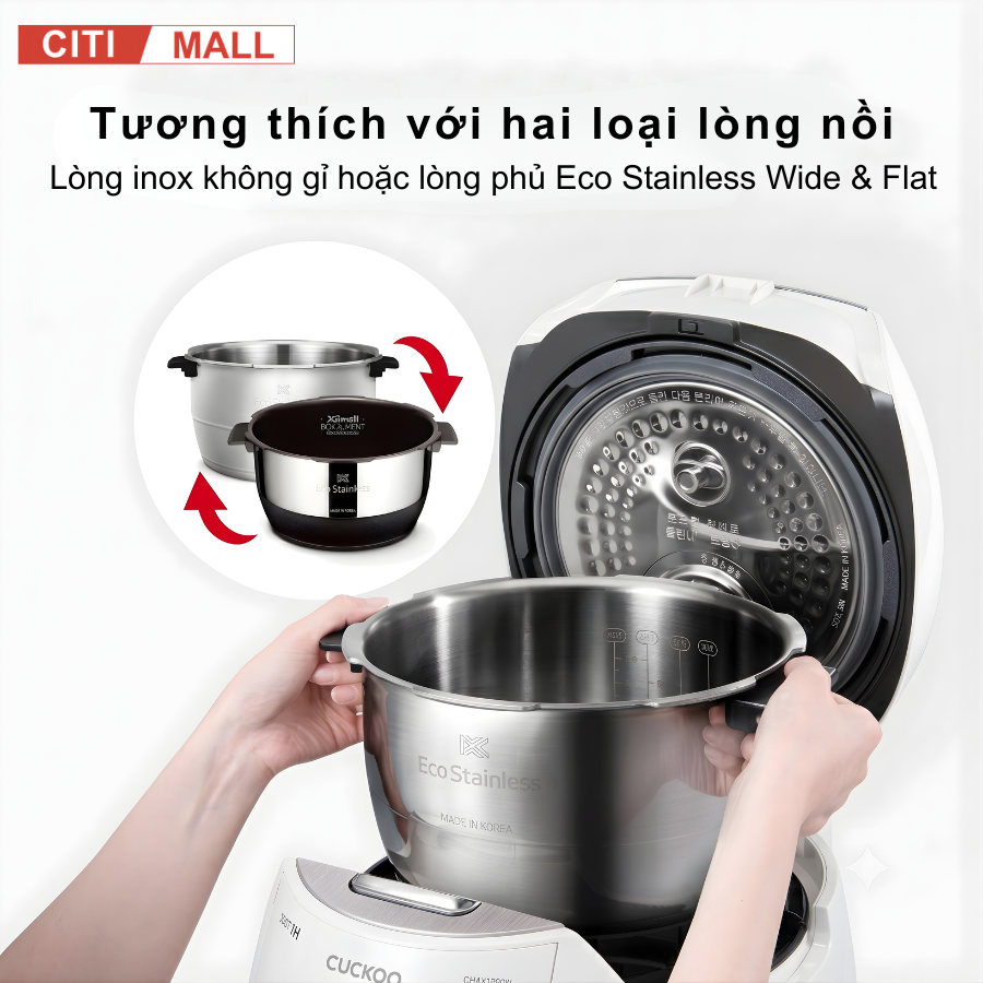 CUCKOO CRP-DHAS069FW - NỒI CƠM ĐIỆN CAO TẦN 2026 tại Citimall 04