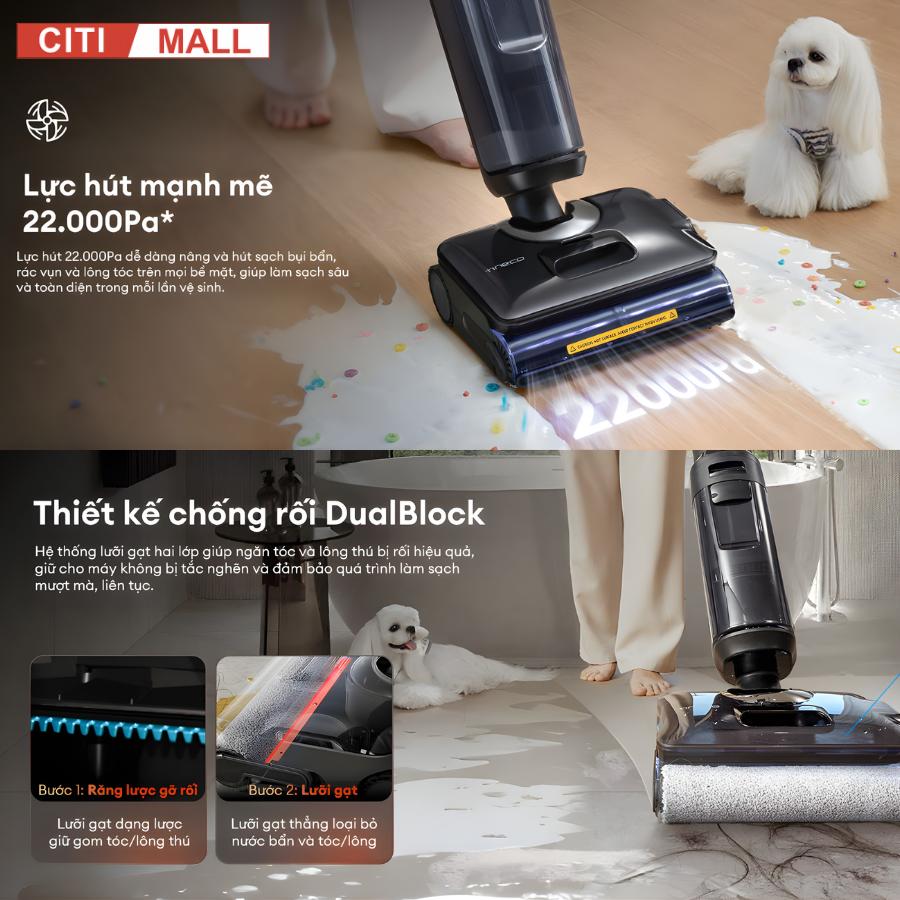 Tineco FLOOR ONE I7 Steam- Máy Hút Bụi Lau Nhà 2026 tại Citimall 08