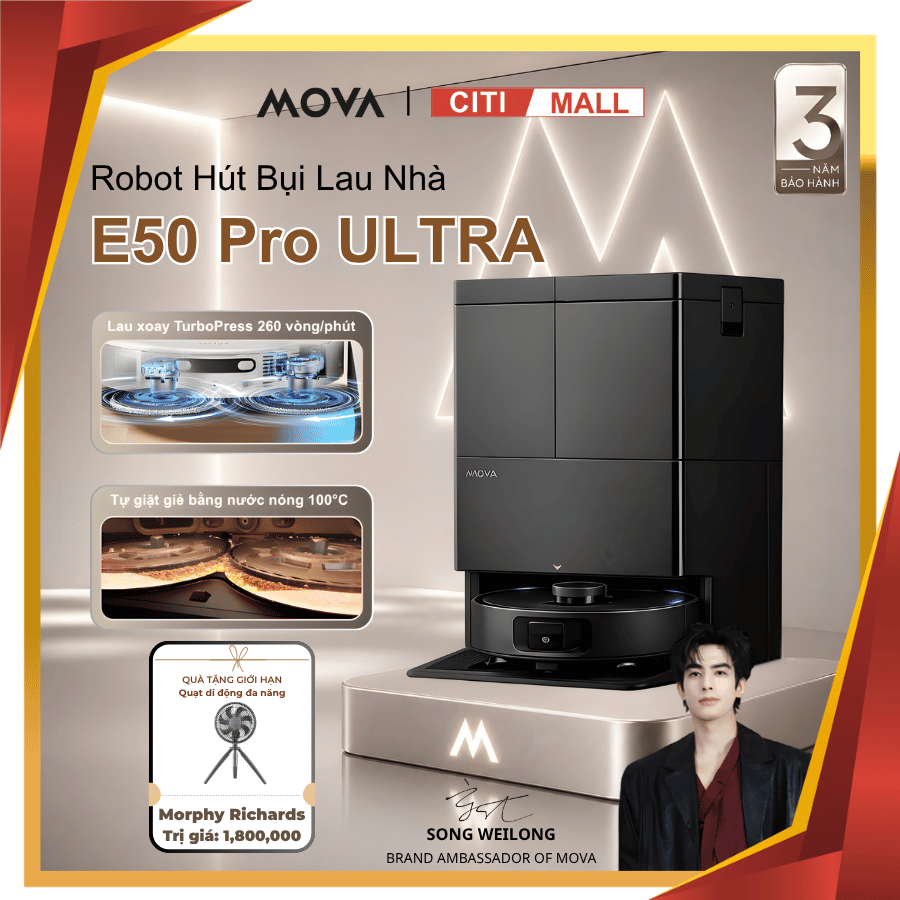 Mova E50 Pro Ultra - Robot Hút Bụi Lau Nhà 2026 tại Citimall - Giga Việt Nam 01