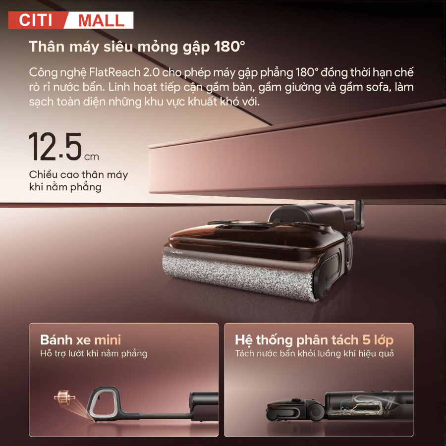 Roborock F25 Pro Turbo - Máy Hút Bụi Lau Sàn tại Citimall 06