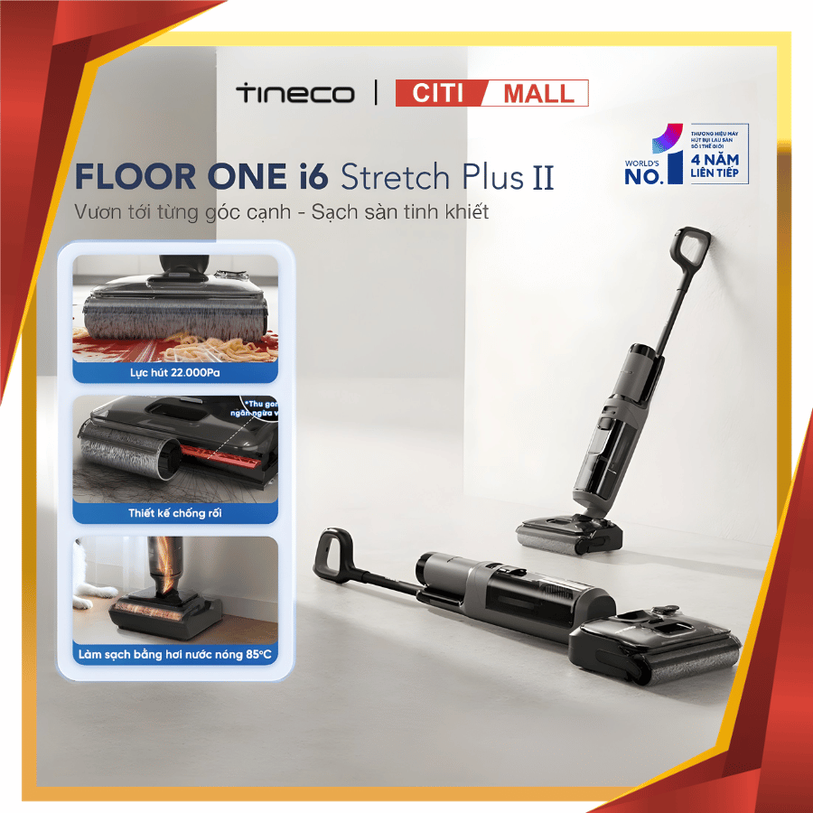 Tineco Floor One i6 Stretch Plus 2 - Máy Hút Bụi Lau Sàn Khô Ướt 2027