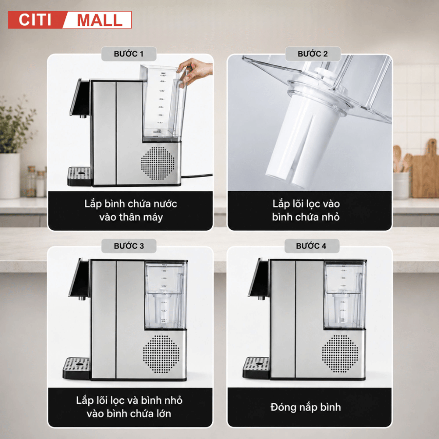 Bình Thủy Điện Steiger STG-850HC làm nóng/ lạnh nước có lõi lọc than hoạt tính - Bảo hành chính hãng 12 tháng