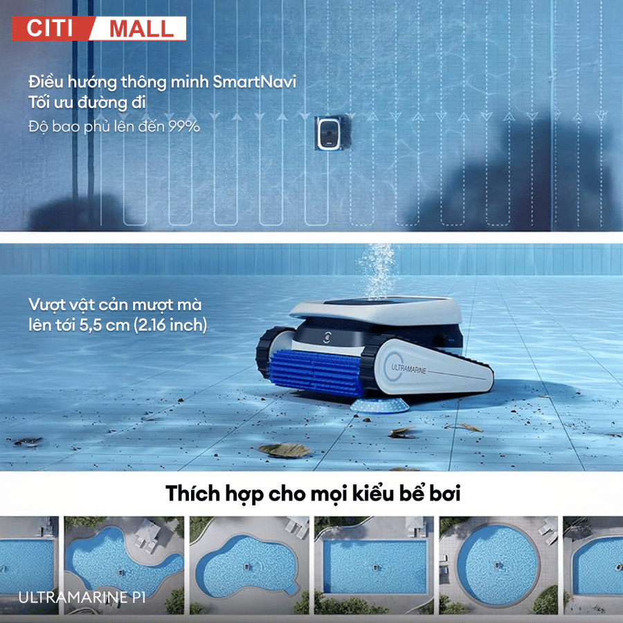 Ecovacs Ultramarine P1 - Robot Dọn Bể 2026 tại Citimall 09