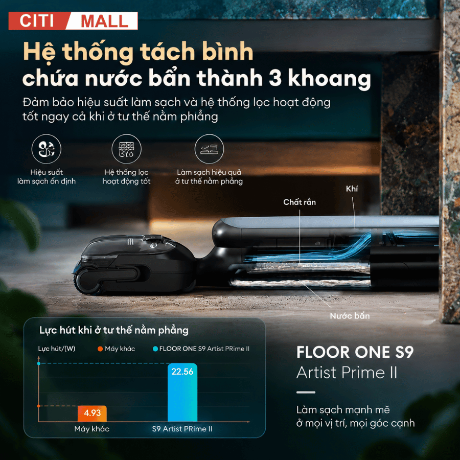 TINECO S9 ARTIST PRIME II - MÁY HÚT BỤI LAU SÀN KHÔ ƯỚT 2026