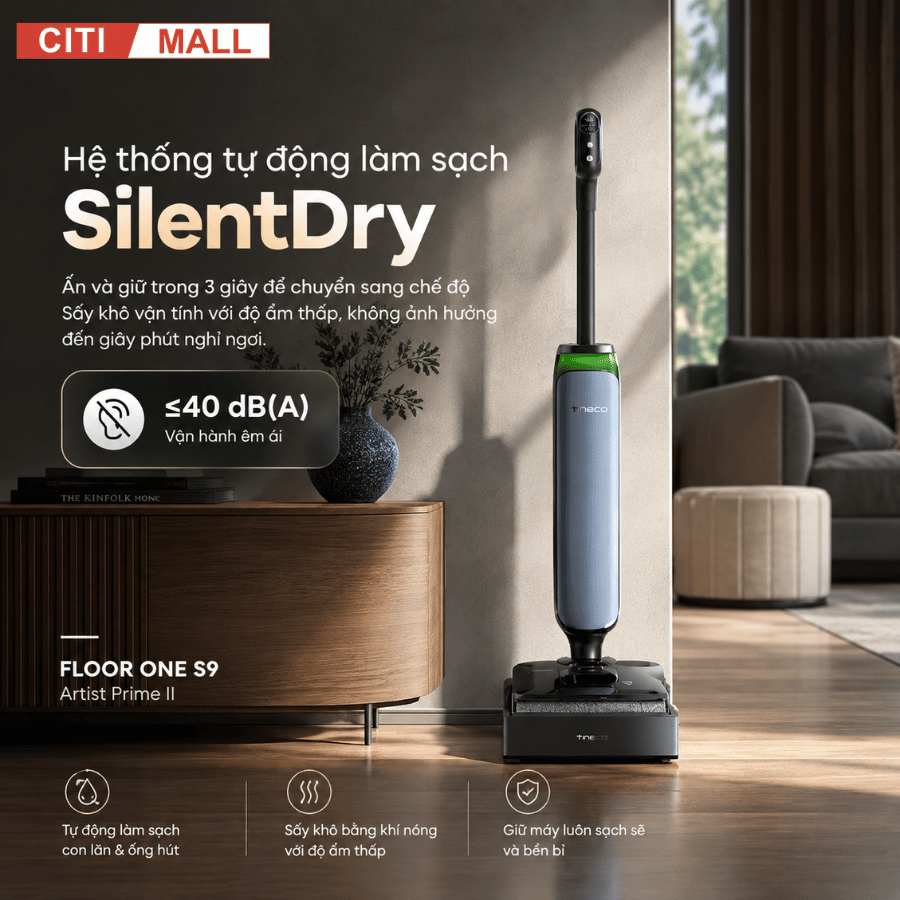 TINECO S9 ARTIST PRIME II - MÁY HÚT BỤI LAU SÀN KHÔ ƯỚT 2026