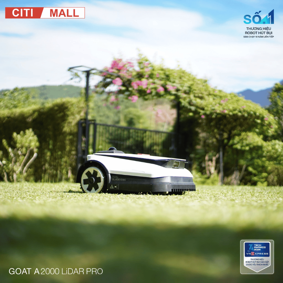 Ecovacs GOAT A2000 LiDAR PRO - Robot Cắt Cỏ 2026 tại Citimall 22
