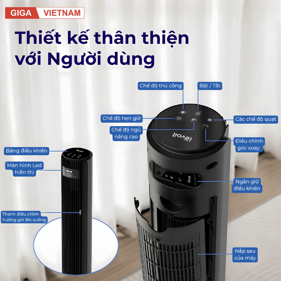 Levoit Smart WiFi 42 inches - Quạt Tháp Điều Hòa 2026 tại citimall x gigavietnam 03