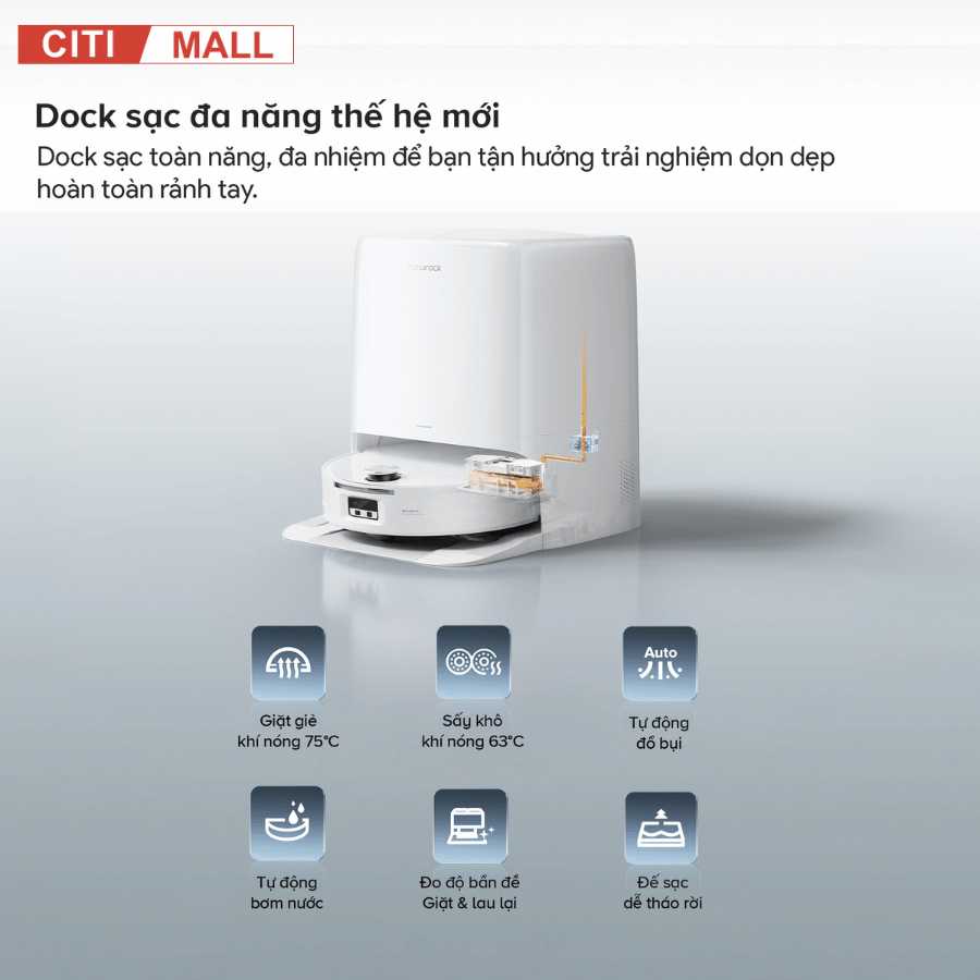 Robot hút bụi lau nhà Roborock Qrevo Edge 2 Flow tại Citimall 019