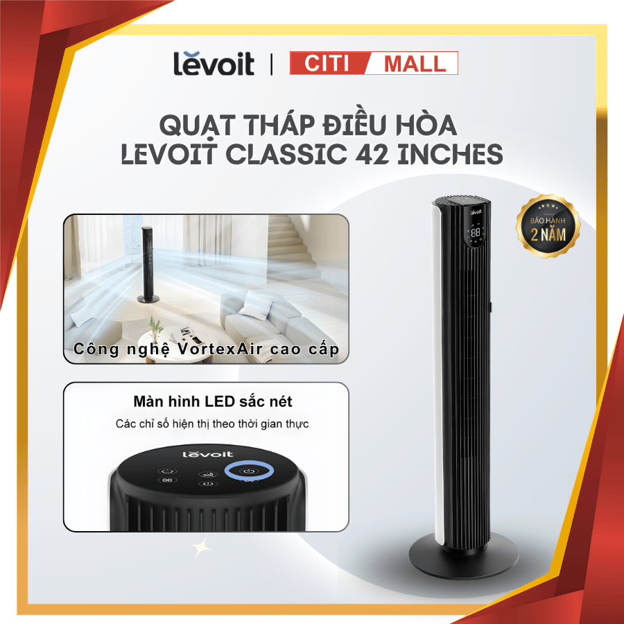 Levoit Classic 42 Inches - Quạt Tháp Điều Hòa 2026