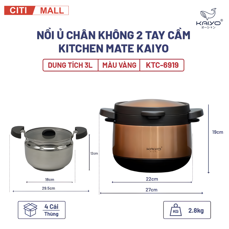 Nồi ủ chân không KAIYO Nhật Bản 2026