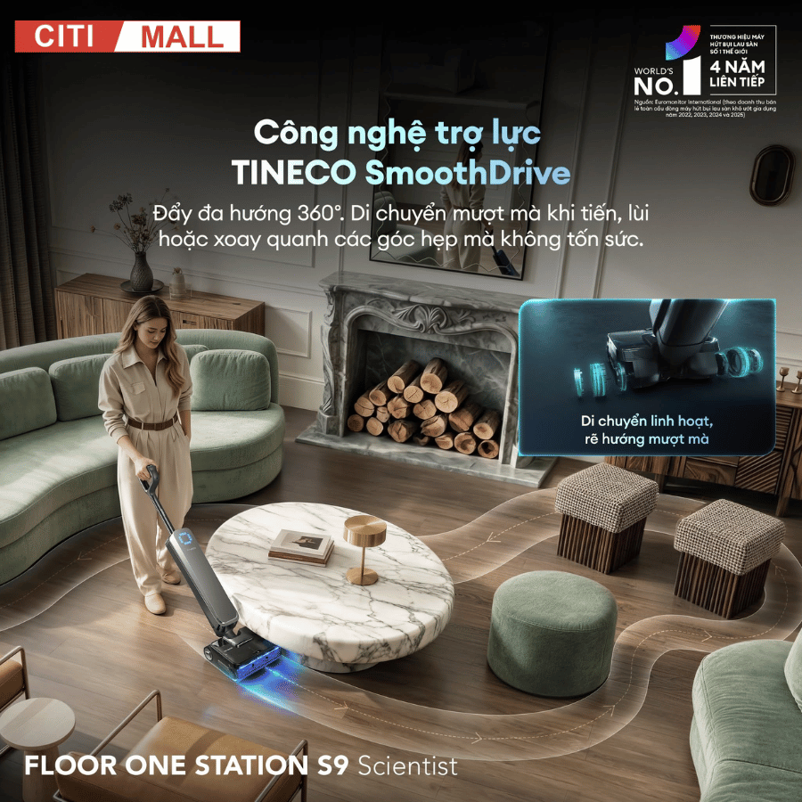 Tineco Floor One Station S9 Scientist – Máy hút bụi lau sàn khô ướt 2026