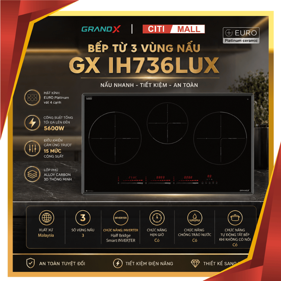 GRANDX GX IH736Lux - BẾP TỪ GRANDX 2026