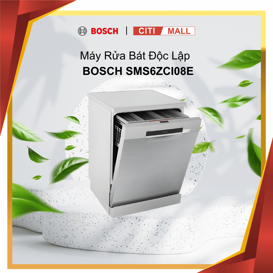 Bosch SMS6ZCI08E Serie 6 - Máy Rửa Bát Độc Lập Bosch 2026