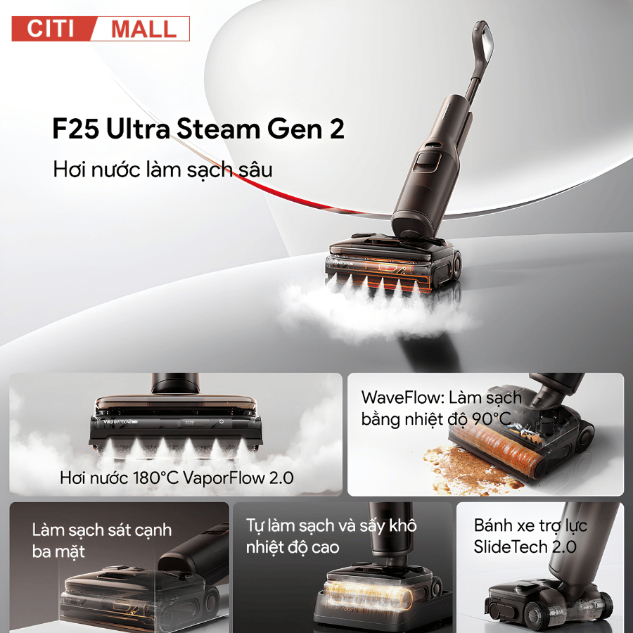 Roborock F25 Ultra Steam Gen 2 - Máy Hút Bụi Lau Sàn 2026 tại Citimall 02