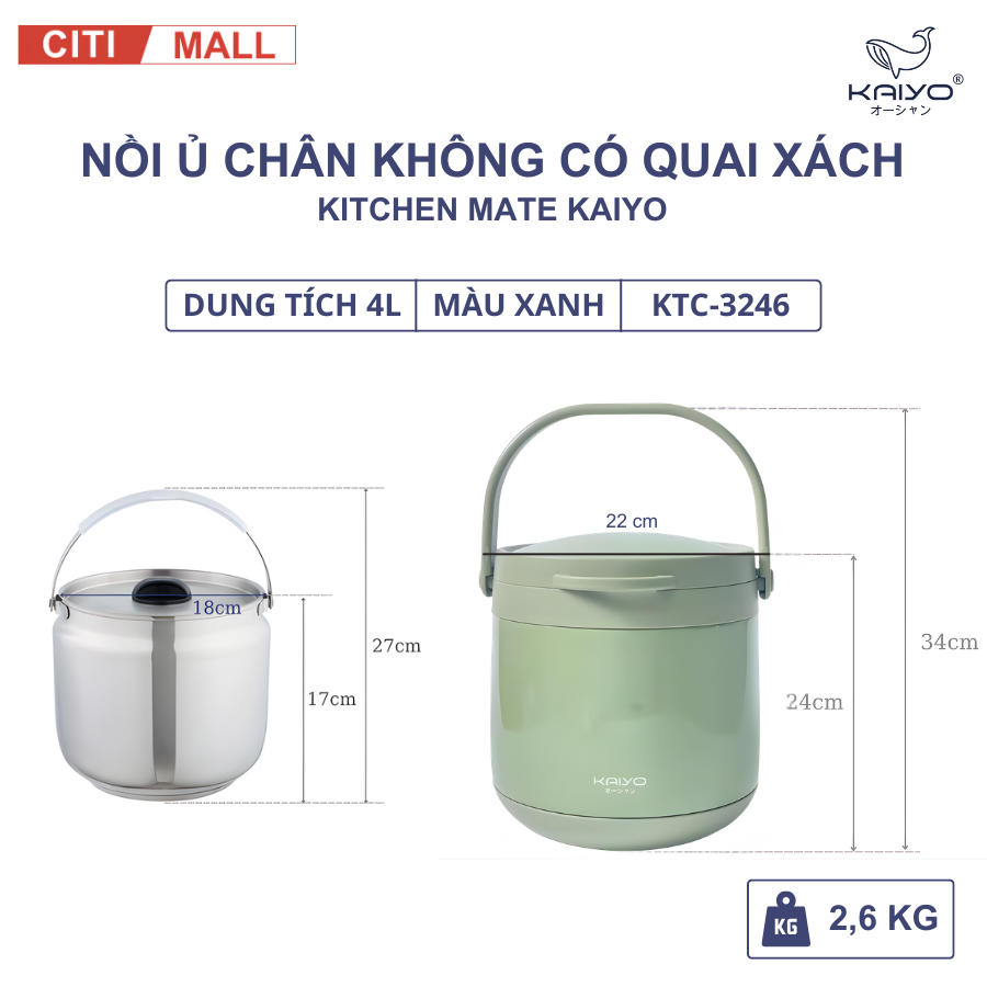 Nồi ủ chân không KAIYO Nhật Bản 2026